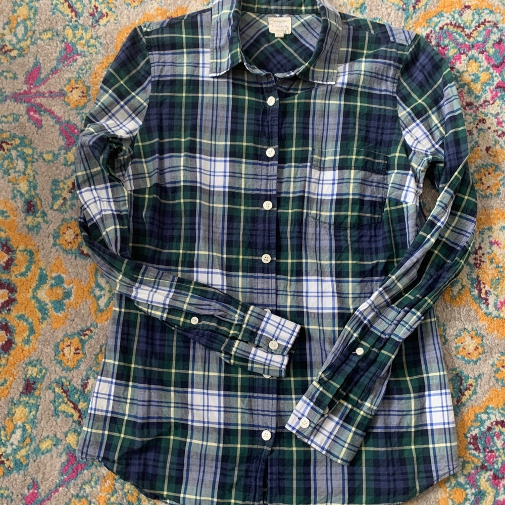 JCrew plaid button down